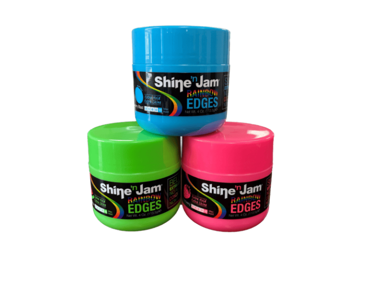 photo of 3 vibrant containers of rainbow edges showcasing QALs packaging