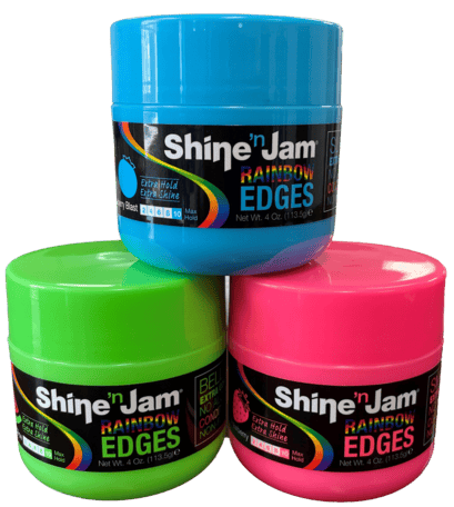 photo of 3 vibrant containers of rainbow edges showcasing QALs packaging